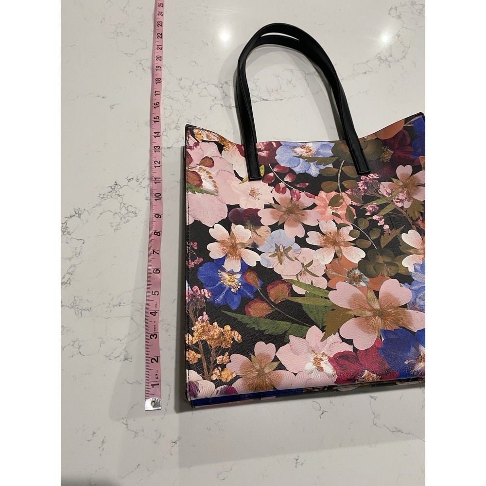 Ted Baker London The Icon Floral Tote Bag Pink Blue Large Shopper EUC Coquette - Picture 5 of 7